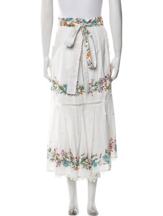 Farm Rio Floral Print Midi Length Skirt