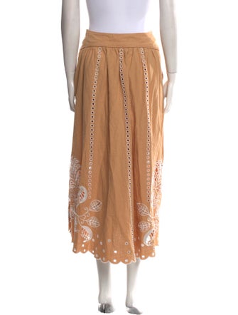 Farm Rio Linen Midi Length Skirt
