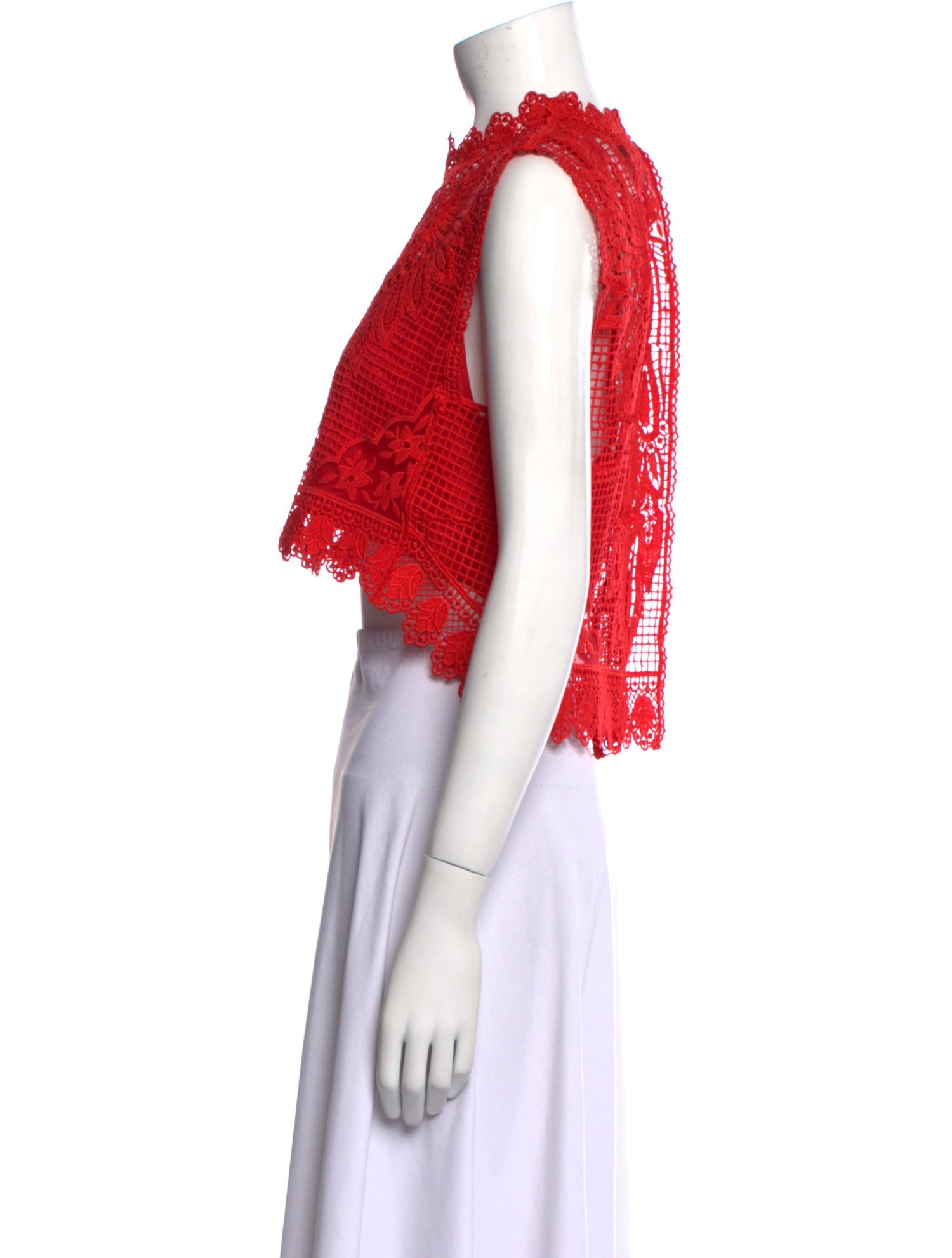 Farm Rio Mock Neck Sleeveless Crop Top