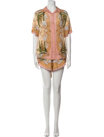 Farm Rio Printed Tassel Accents Short Set