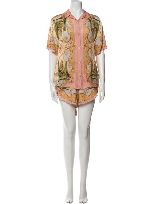 Farm Rio Printed Tassel Accents Short Set