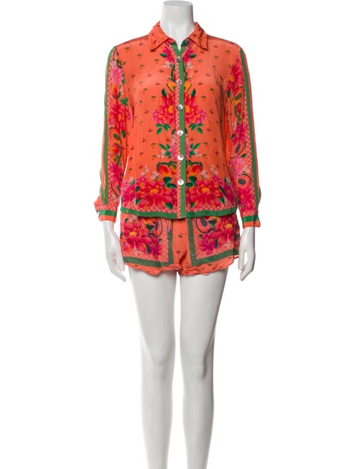 Farm Rio Printed Tassel Accents Short Set