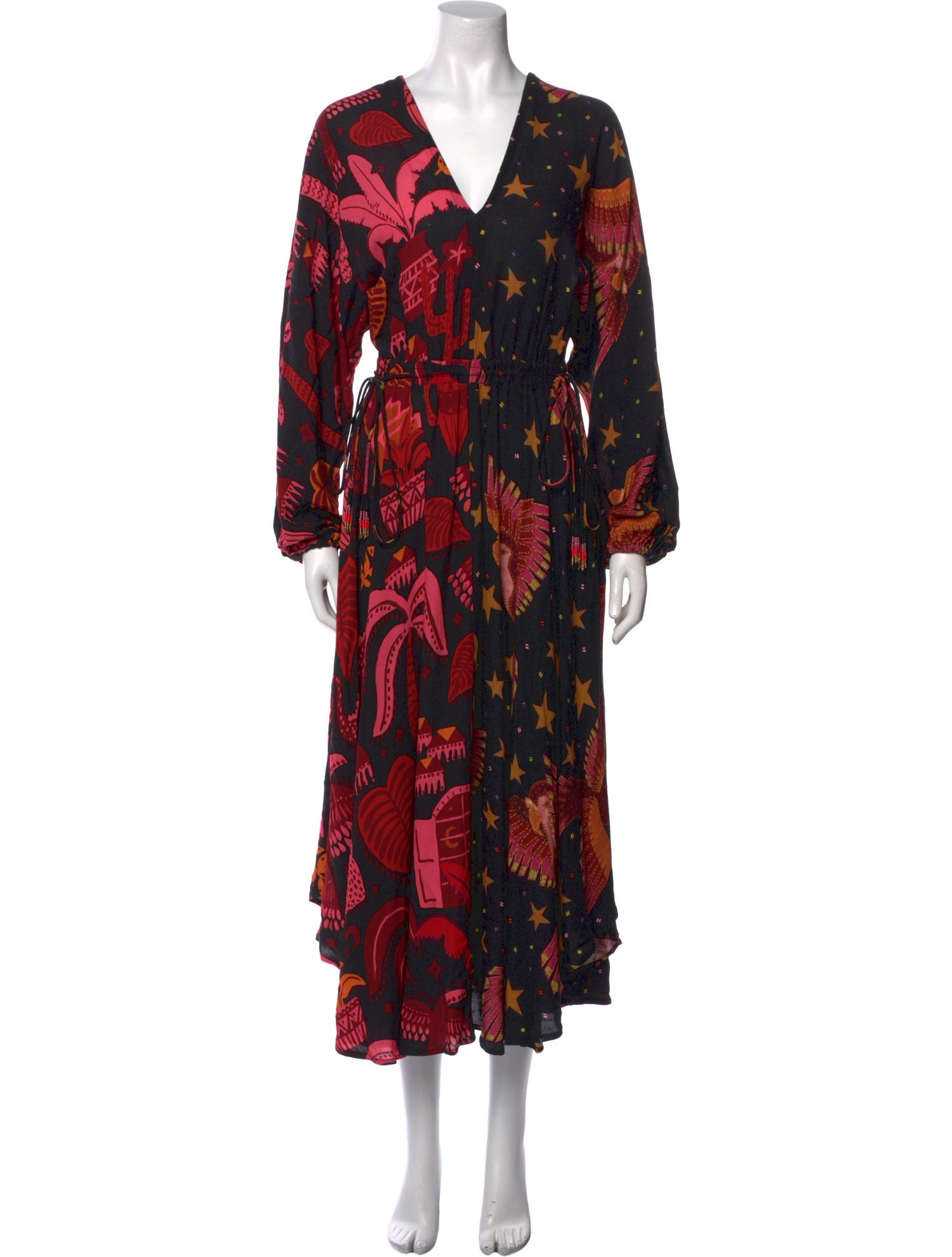 Farm Rio Floral Print Long Dress