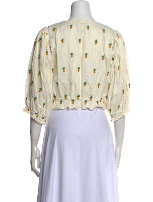 Farm Rio Printed V-Neck Crop Top