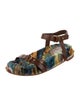 Farm Rio Shearling Animal Print Gladiator Sandals
