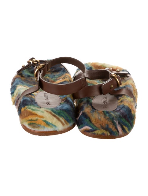 Farm Rio Shearling Animal Print Gladiator Sandals