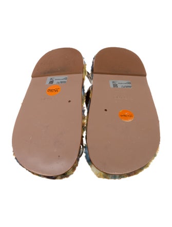 Farm Rio Shearling Animal Print Gladiator Sandals