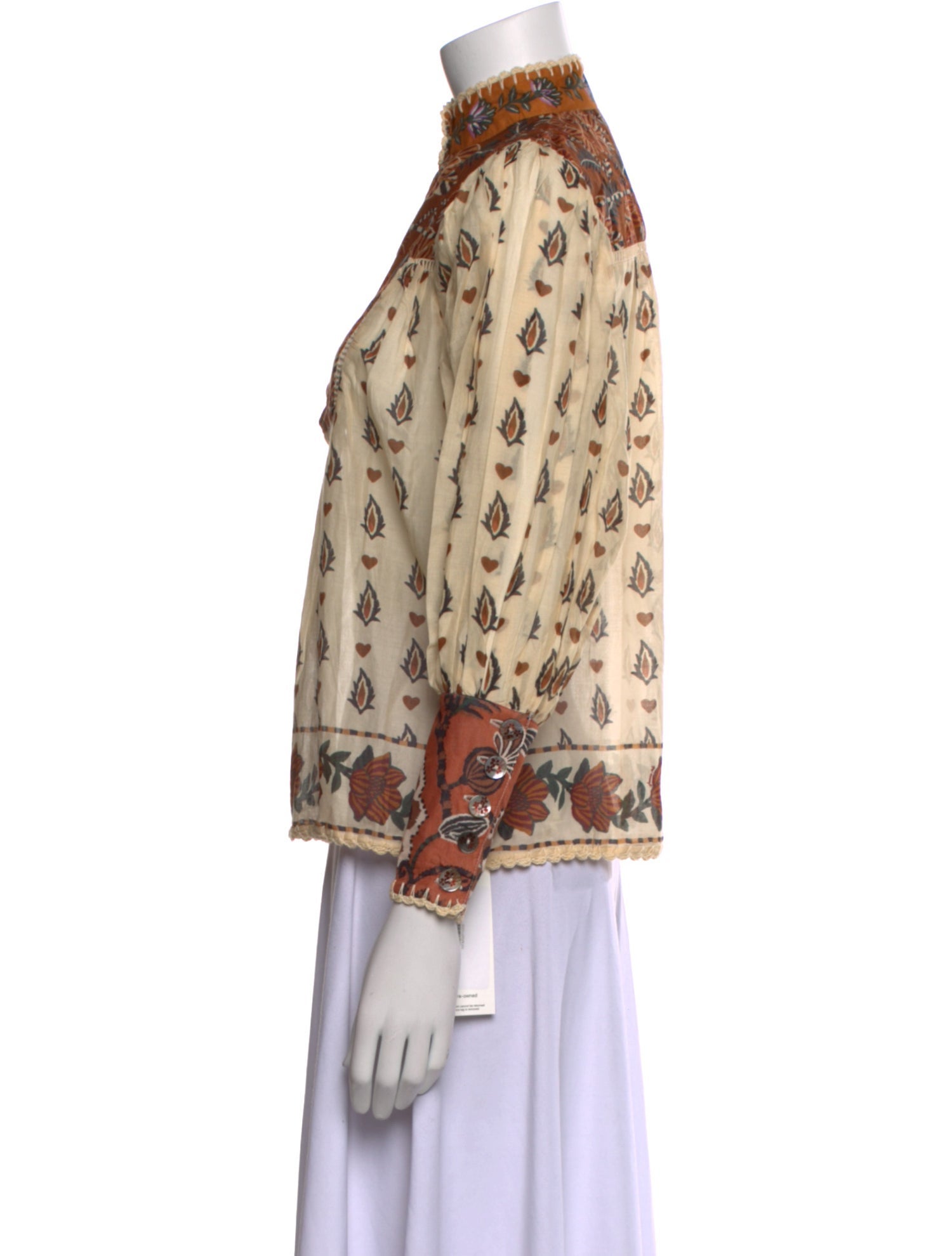 Farm Rio Printed Mock Neck Blouse