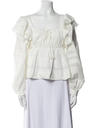 Farm Rio Square Neckline Long Sleeve Blouse