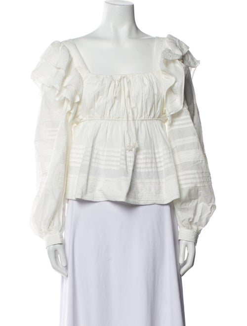 Farm Rio Square Neckline Long Sleeve Blouse