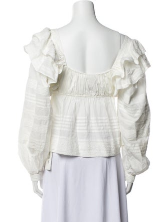 Farm Rio Square Neckline Long Sleeve Blouse