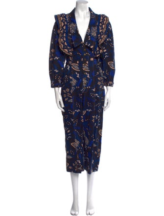 Farm Rio Floral Print V-Neck Jumpsuit