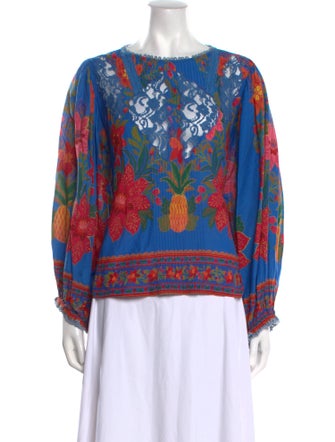 Farm Rio Printed Scoop Neck Sweatshirt