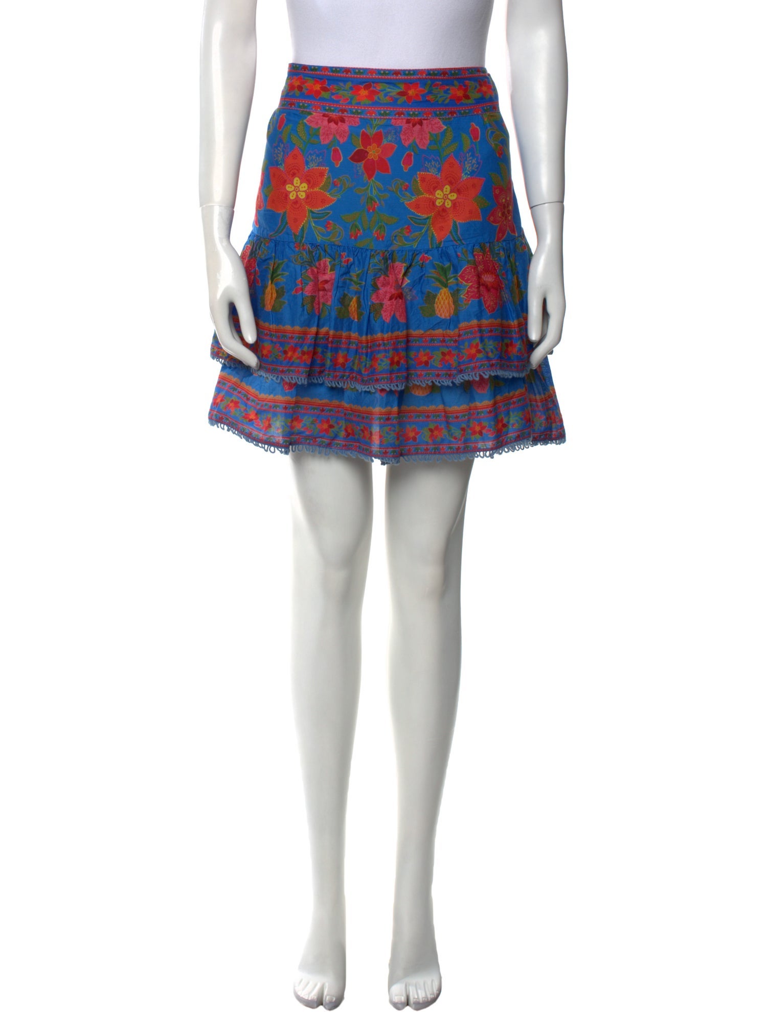 Farm Rio Floral Print Mini Skirt