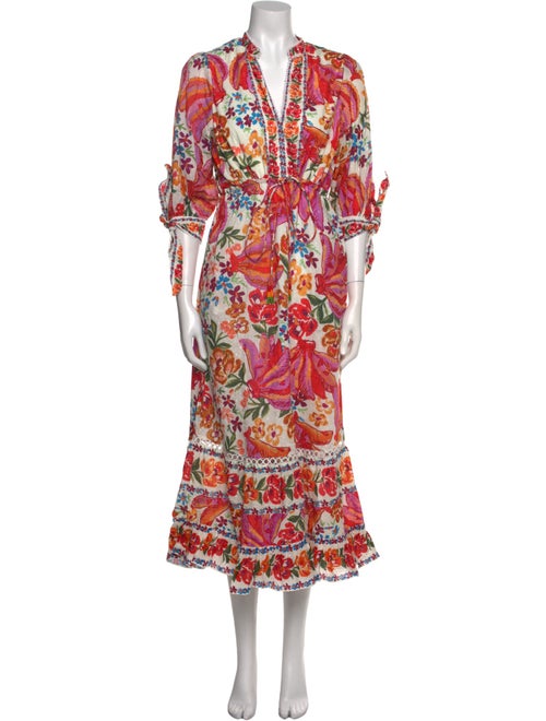 Farm Rio Floral Print Midi Length Dress