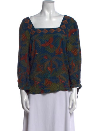 Farm Rio Printed Square Neckline Blouse