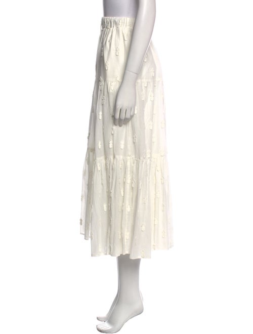 Farm Rio Embroidered Accent Midi Length Skirt