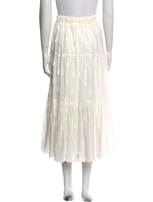 Farm Rio Embroidered Accent Midi Length Skirt