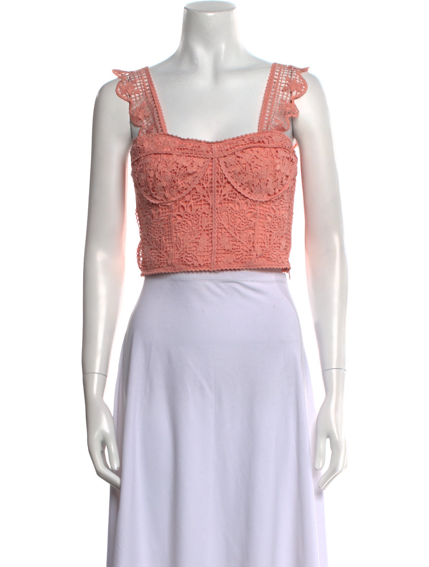 Farm Rio Square Neckline Sleeveless Crop Top
