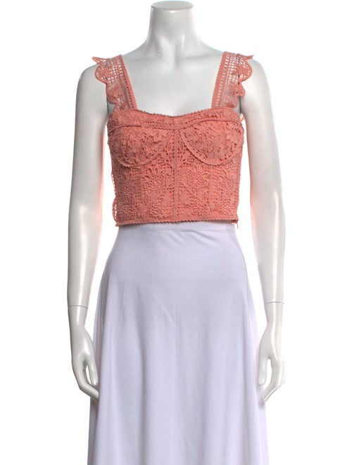 Farm Rio Square Neckline Sleeveless Crop Top