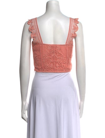 Farm Rio Square Neckline Sleeveless Crop Top