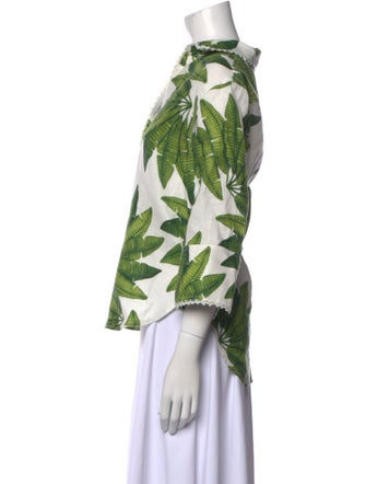 Farm Rio Linen Printed Button-Up Top