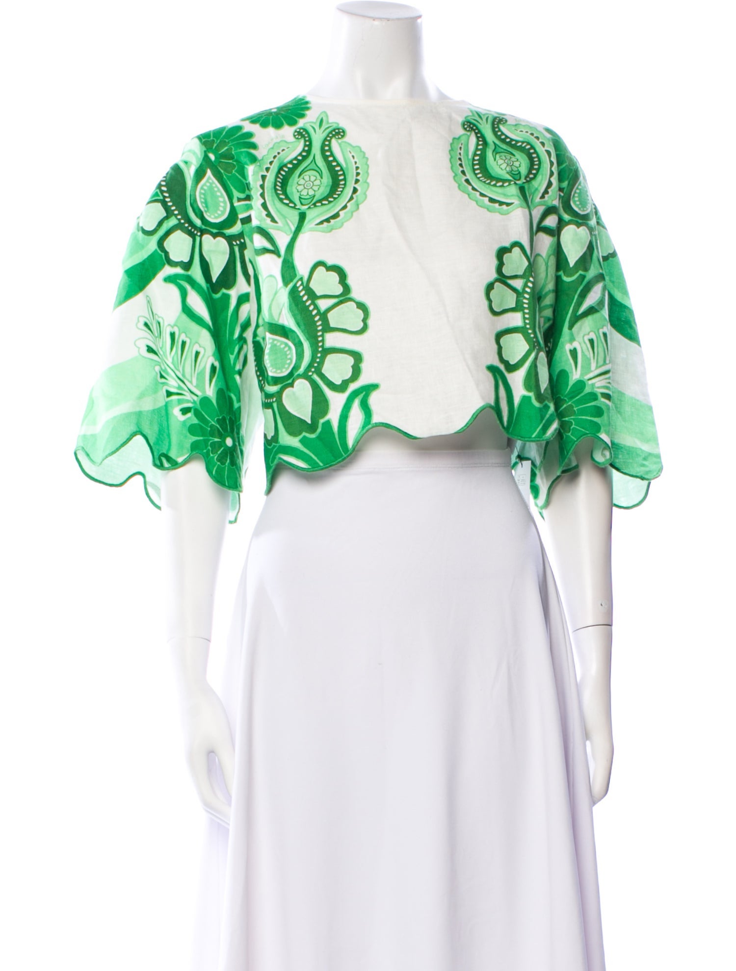 Farm Rio Linen Floral Print Crop Top