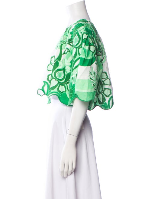 Farm Rio Linen Floral Print Crop Top