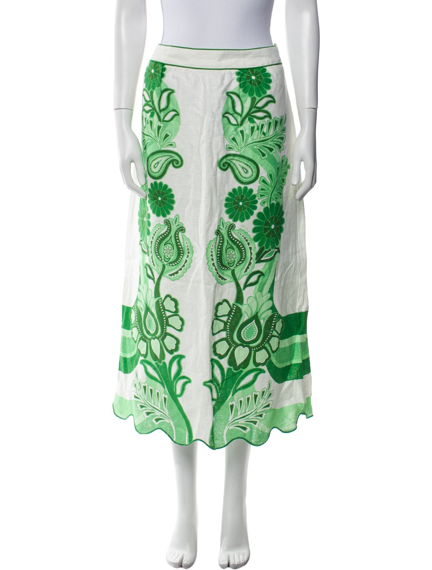 Farm Rio Linen Midi Length Skirt w/ Tags