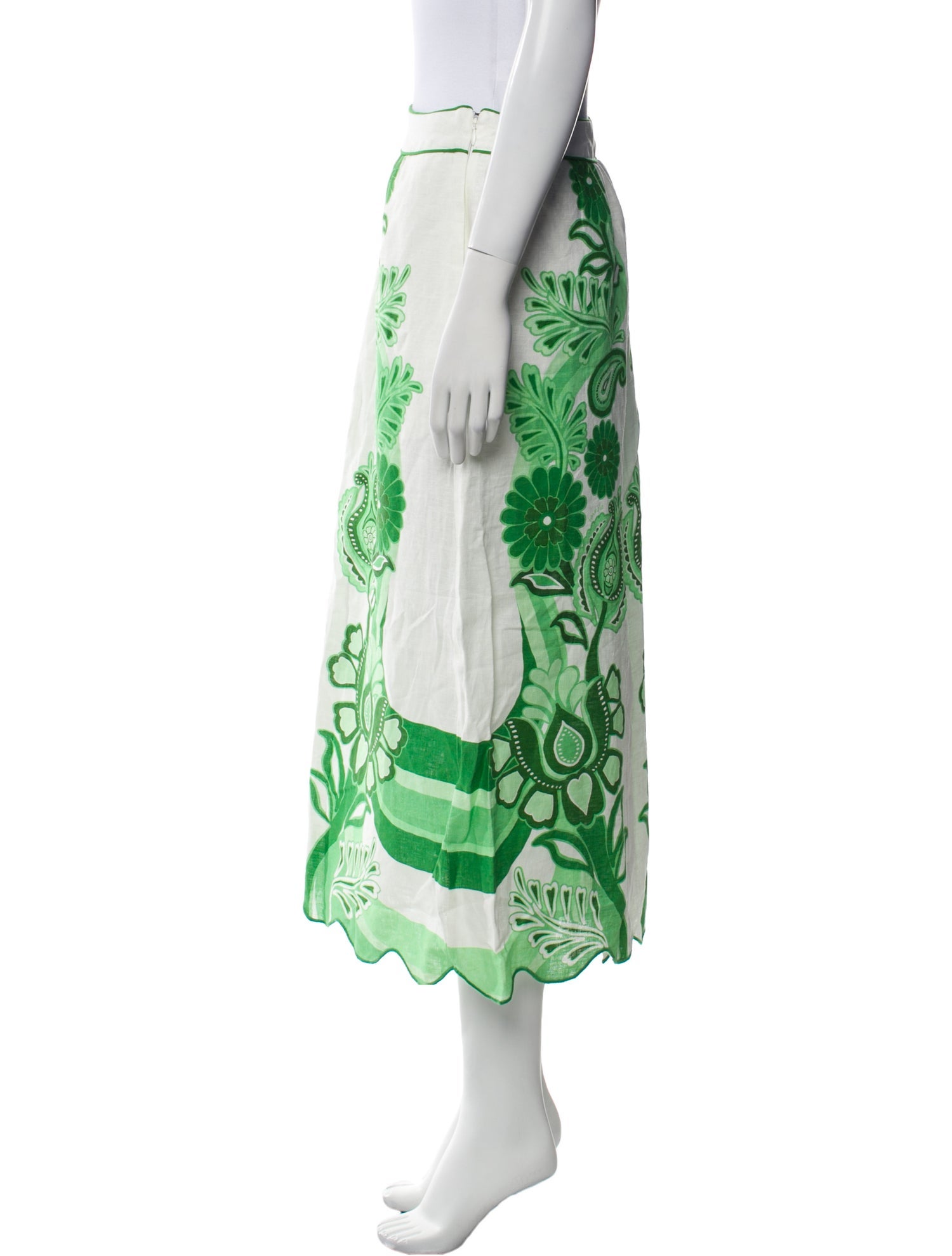 Farm Rio Linen Midi Length Skirt w/ Tags