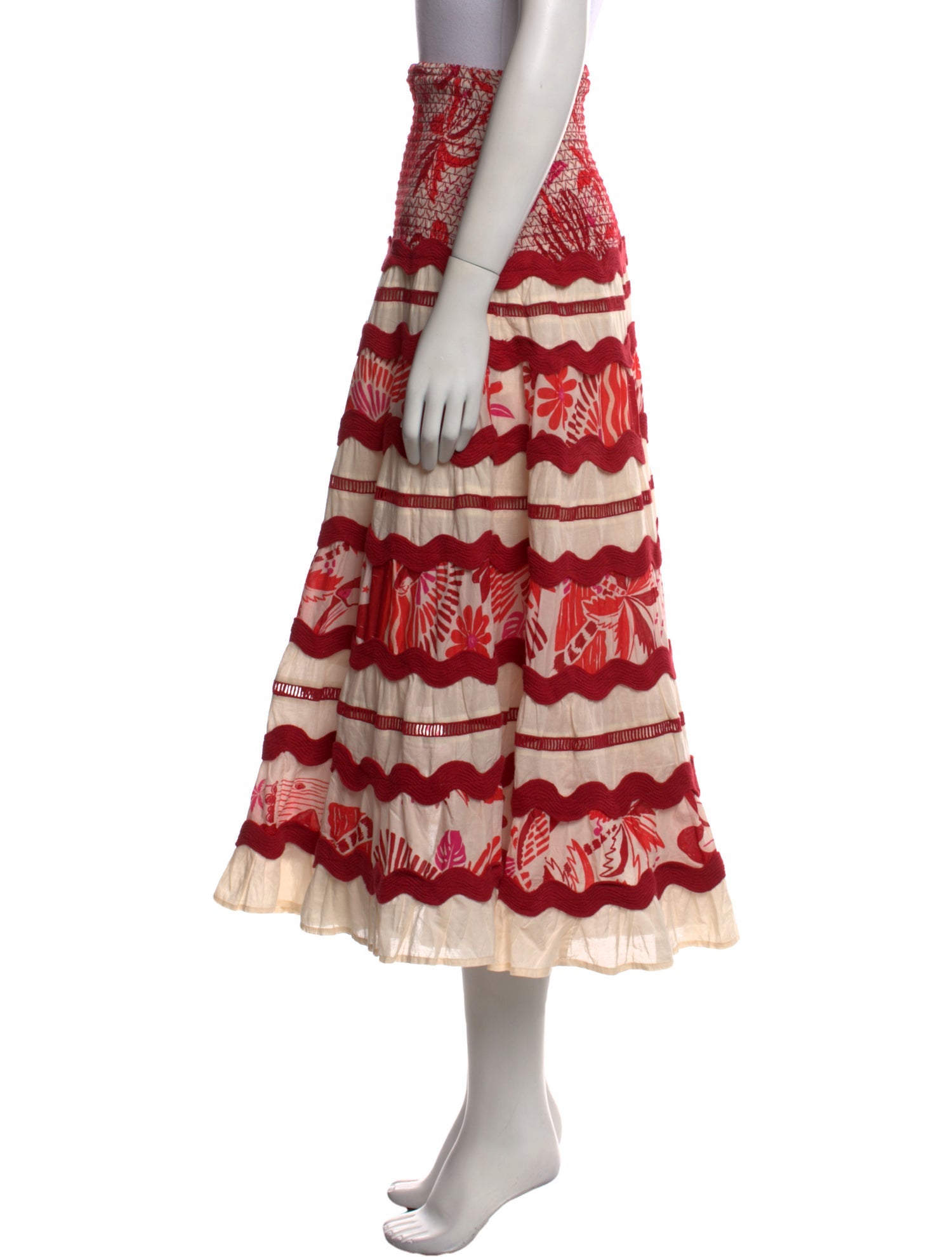 Farm Rio Striped Midi Length Skirt