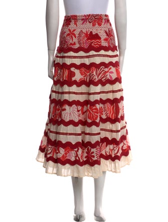 Farm Rio Striped Midi Length Skirt