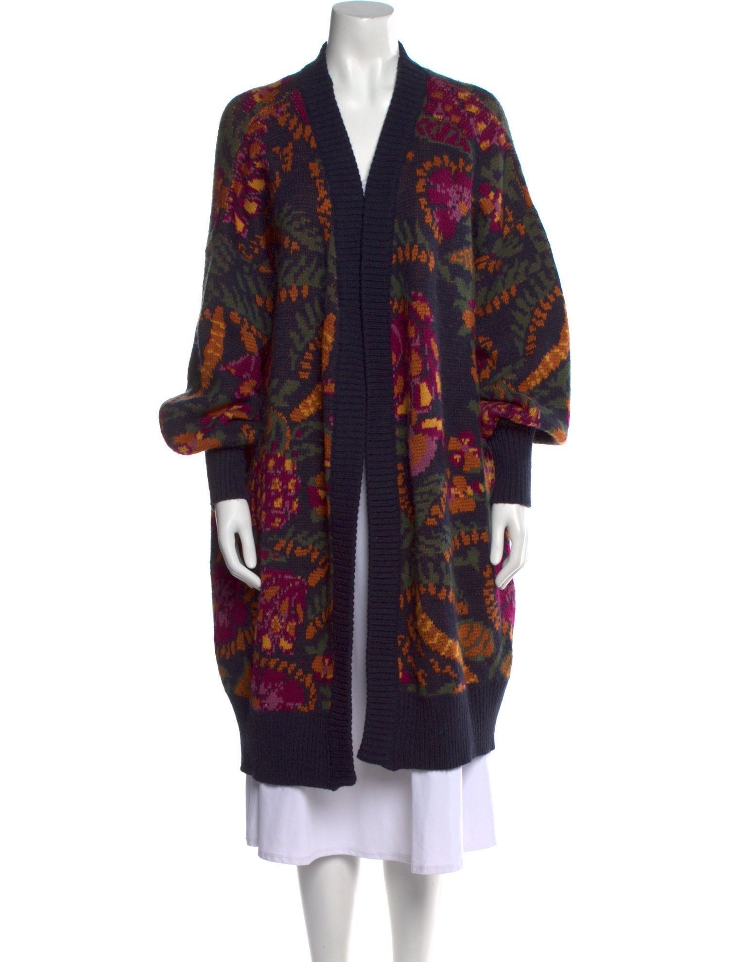 Farm Rio Printed V-Neck Sweater