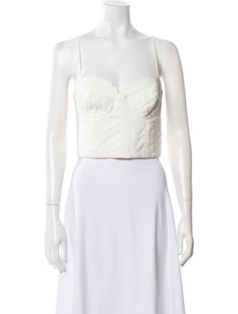 Farm Rio Square Neckline Sleeveless Crop Top