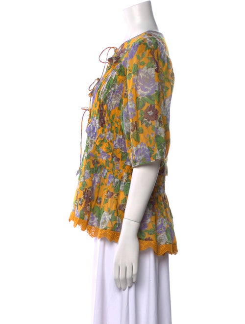 Farm Rio Printed Tie Neck Blouse
