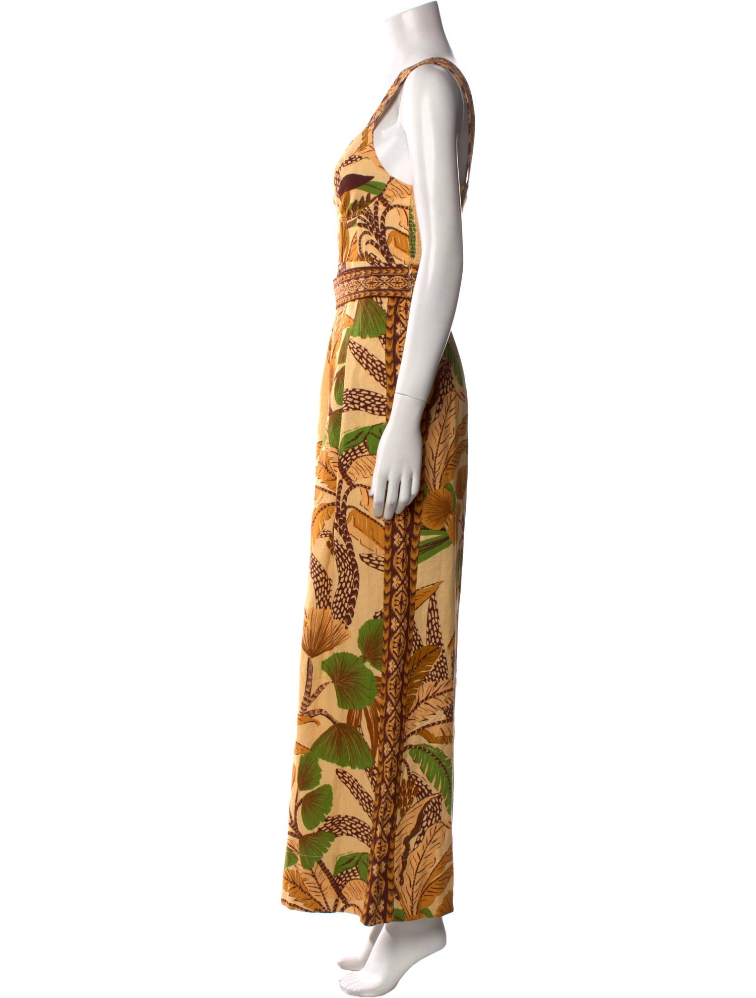Farm Rio Printed Square Neckline Jumpsuit