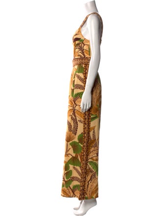 Farm Rio Printed Square Neckline Jumpsuit