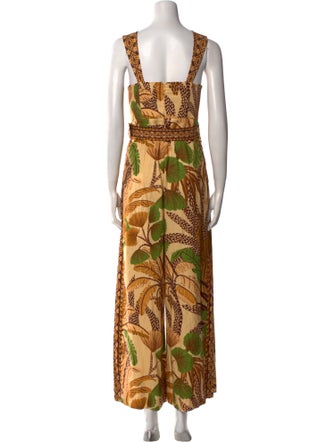 Farm Rio Printed Square Neckline Jumpsuit