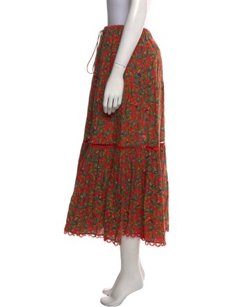 Farm Rio Floral Print Midi Length Skirt