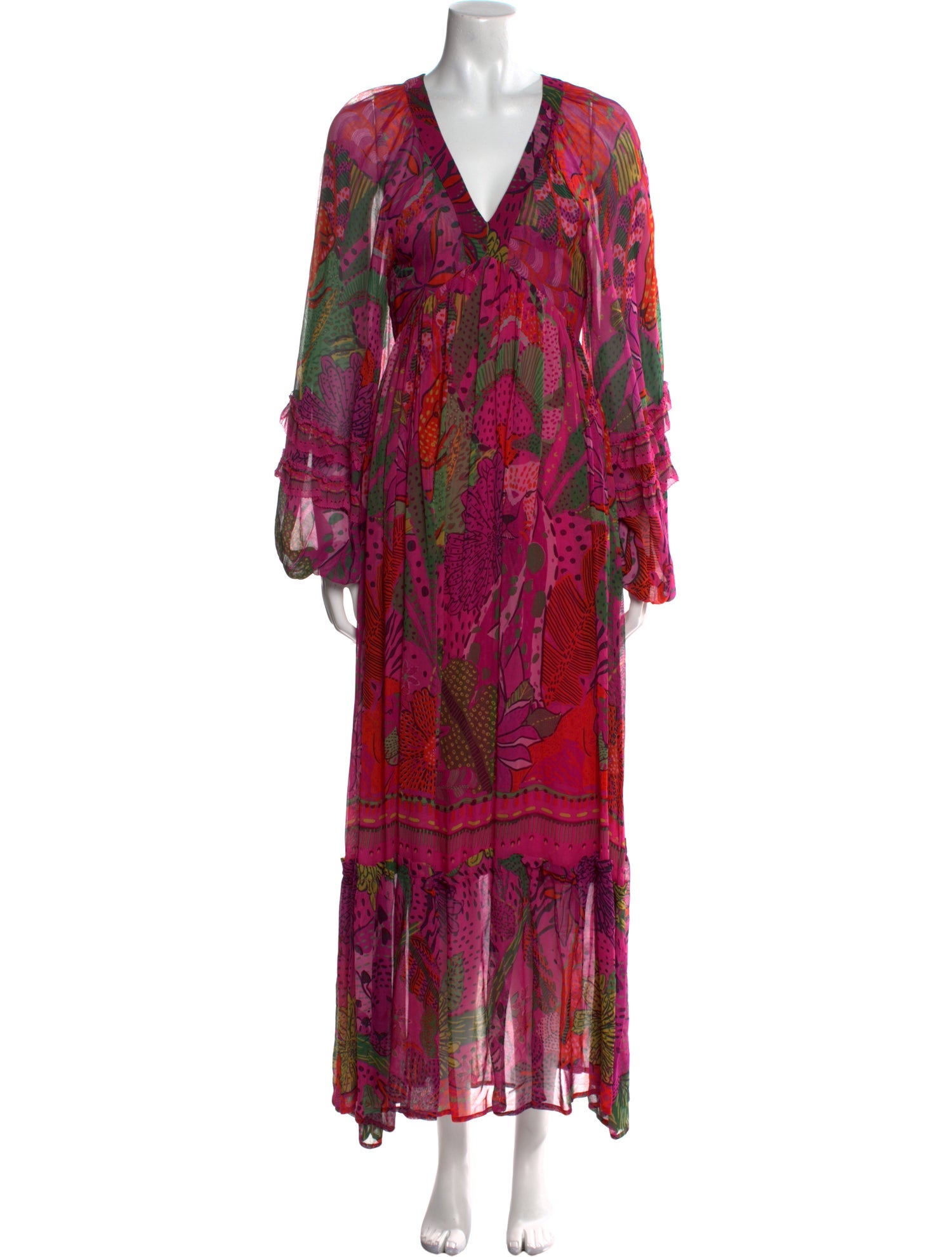 Farm Rio Floral Print Long Dress