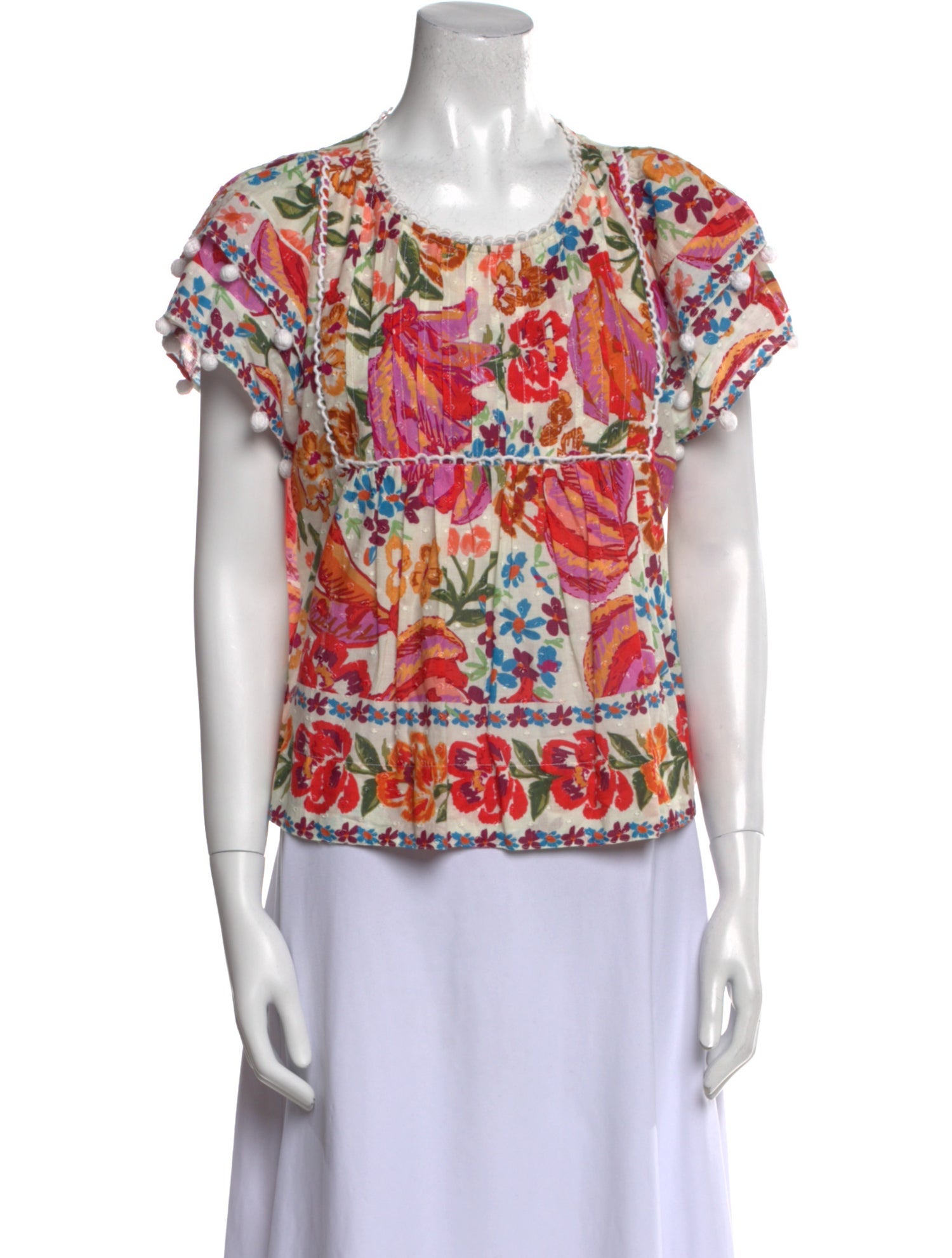 Farm Rio Floral Print Scoop Neck T-Shirt