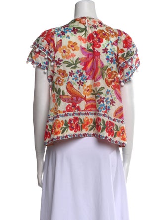 Farm Rio Floral Print Scoop Neck T-Shirt