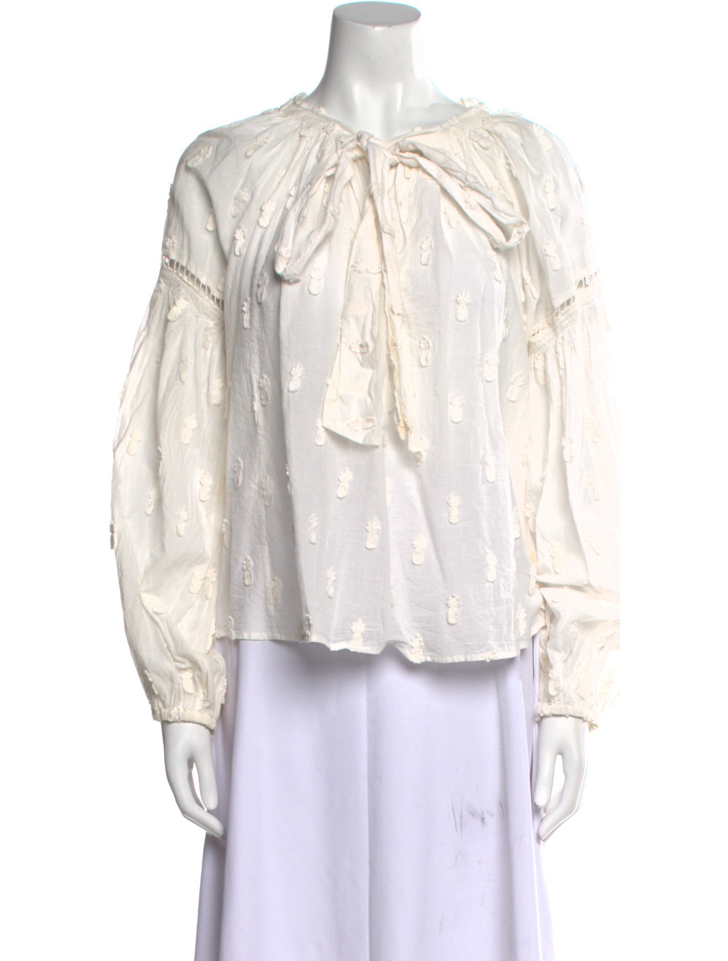 Farm Rio Mock Neck Long Sleeve Blouse