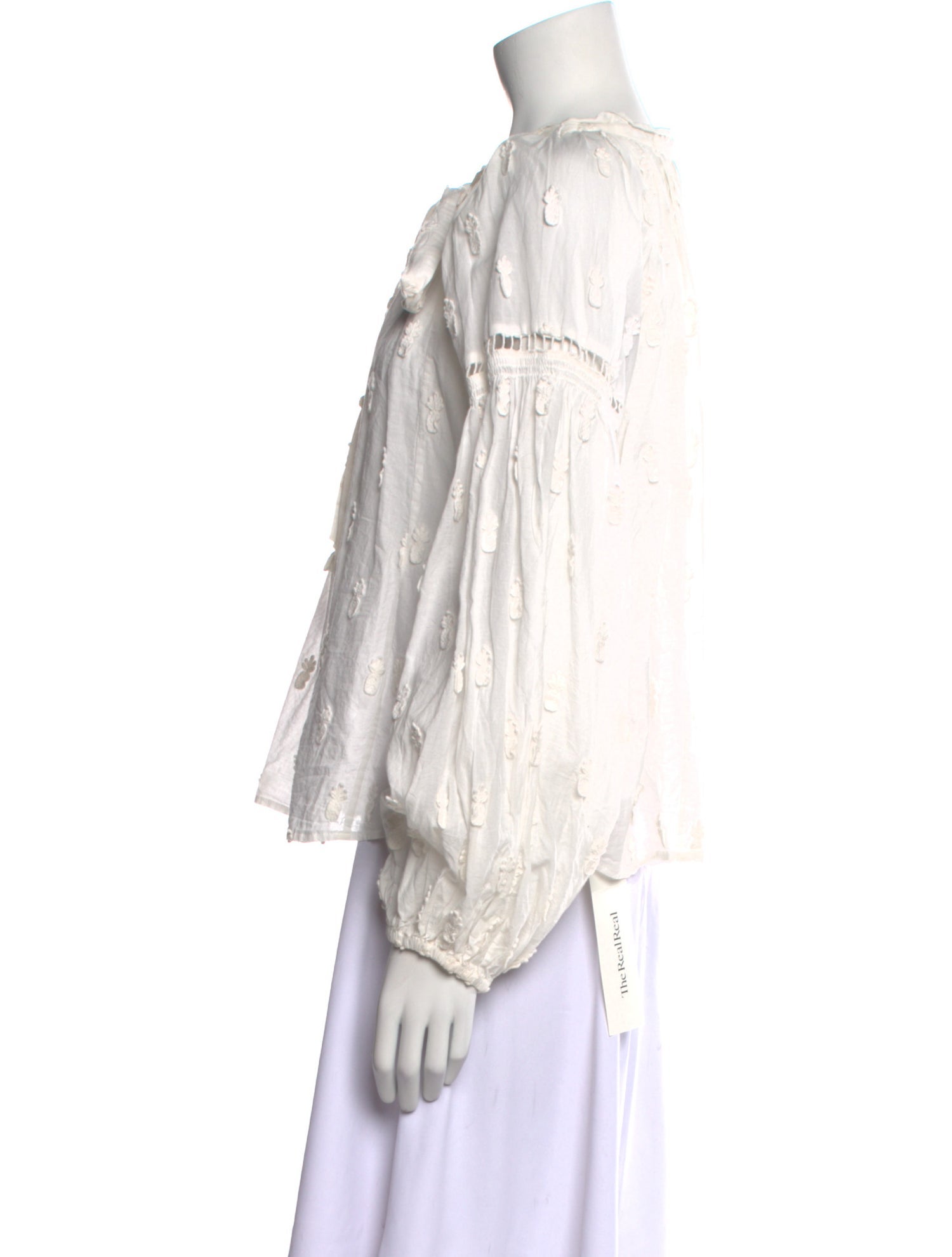 Farm Rio Mock Neck Long Sleeve Blouse