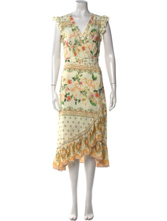 Farm Rio for Anthropologie Floral Print Midi Length Dress
