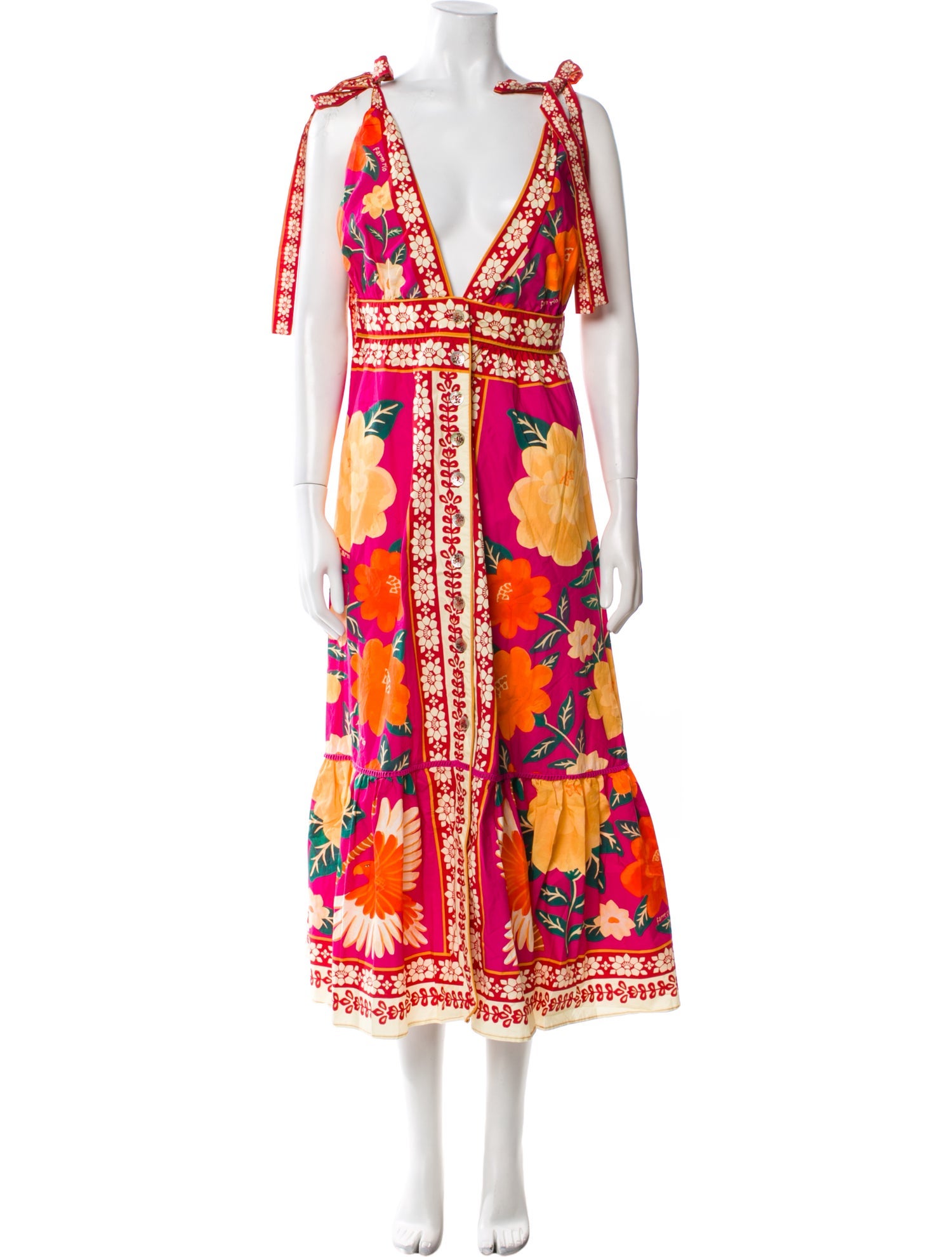 Farm Rio Floral Print Long Dress w/ Tags