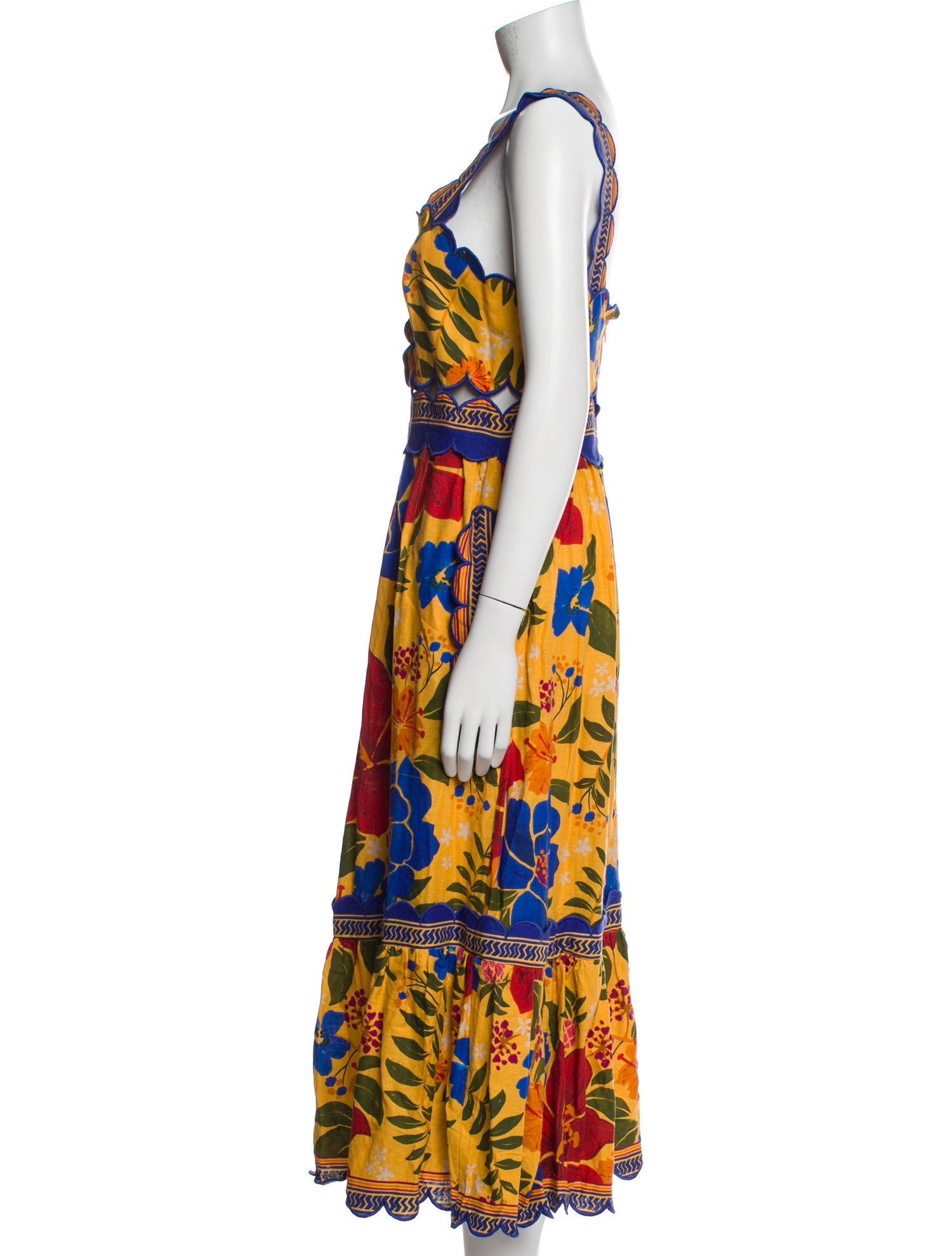 Farm Rio Floral Print Midi Length Dress