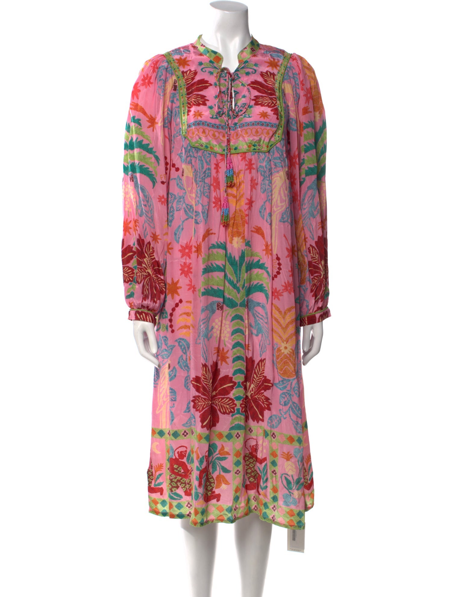 Farm Rio Floral Print Midi Length Dress