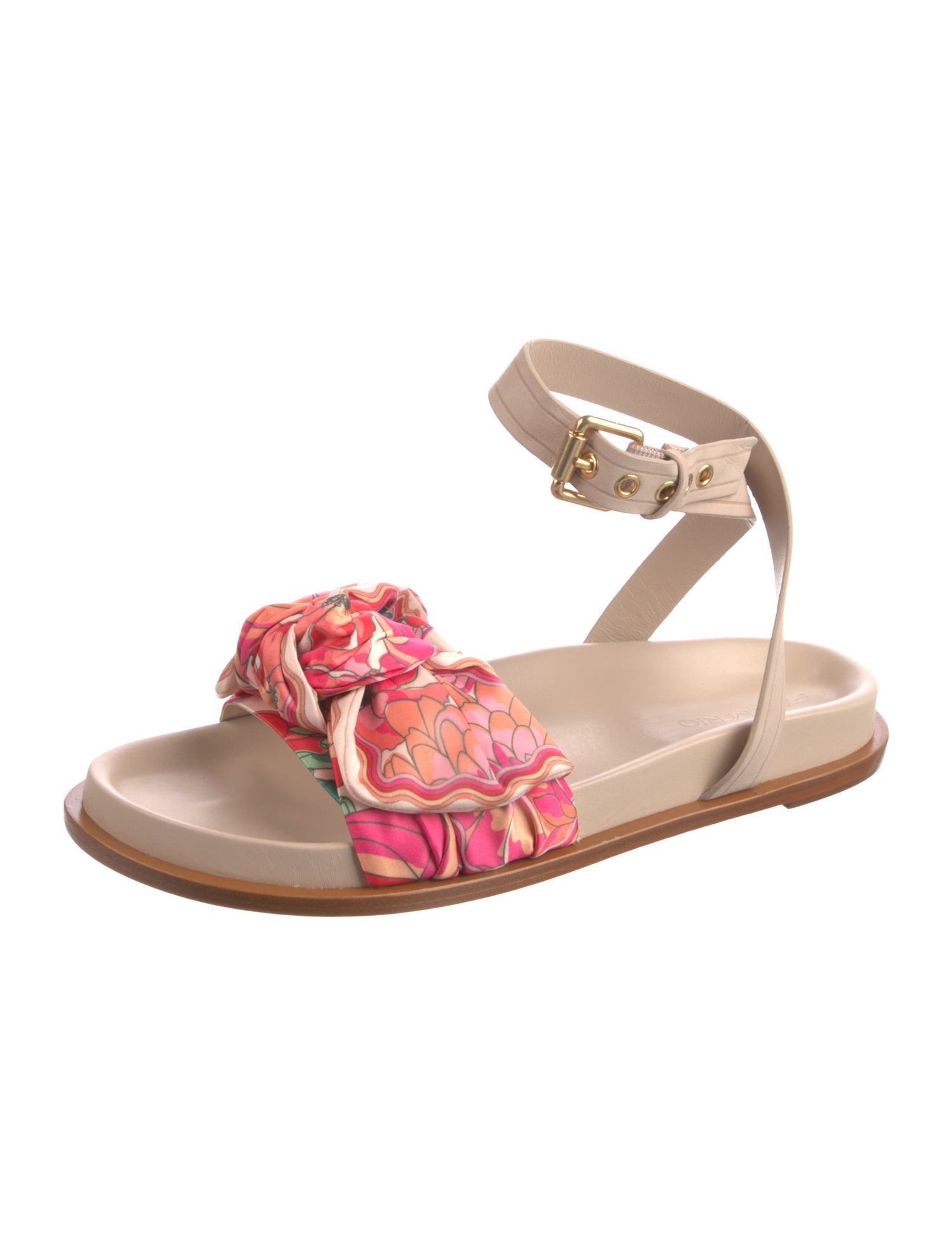 Farm Rio Leather Printed Slides