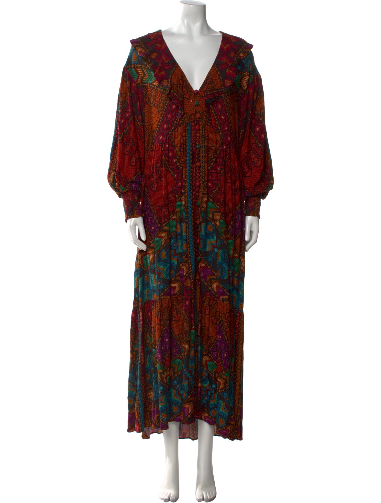 Farm Rio Paisley Print Long Dress